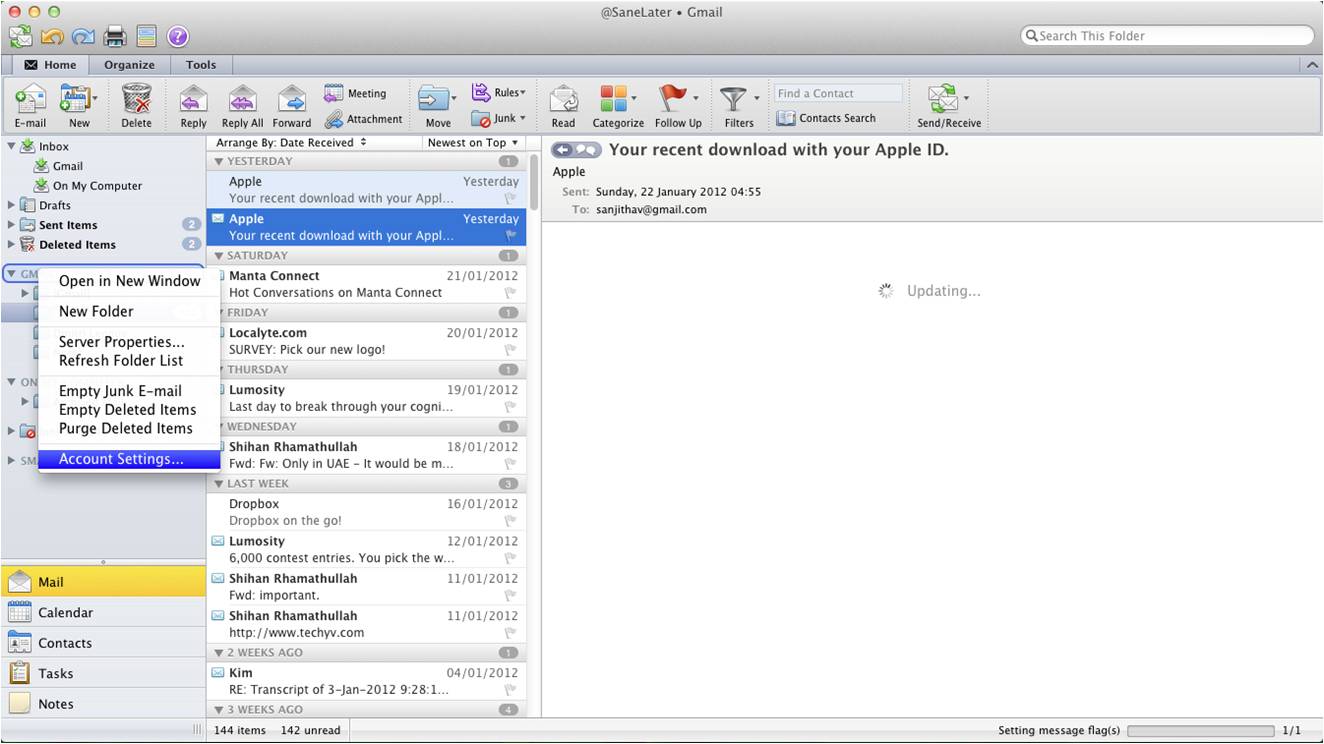 gmail on outlook for mac times out